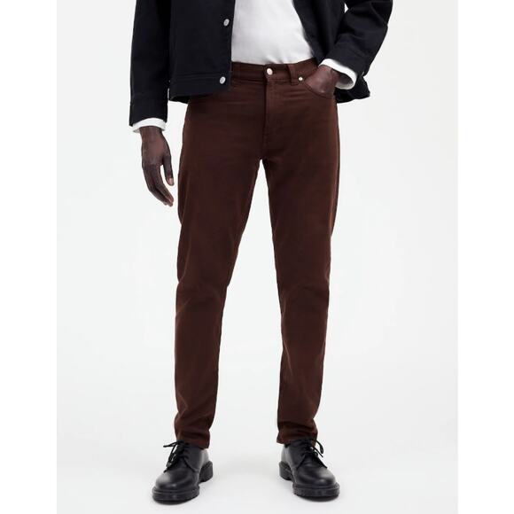 Madewell The Athletic Allday Slim Pant Mens 32x30 Dark Carob Stretch Tapered Leg - Picture 1 of 9